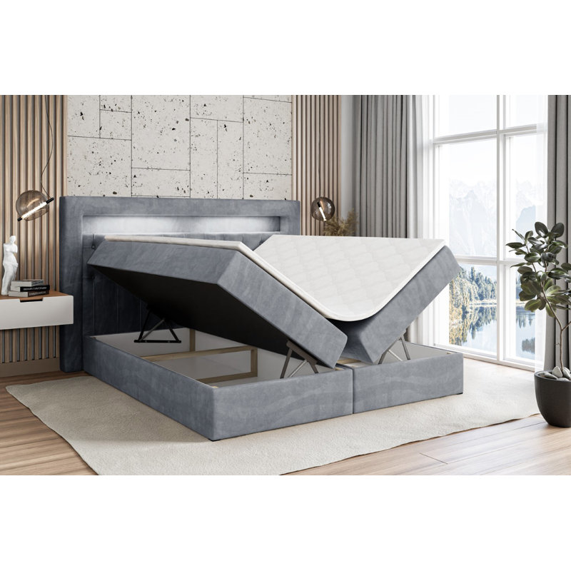 Lark Manor Box spring bed with bed box and topper | Wayfair.ie