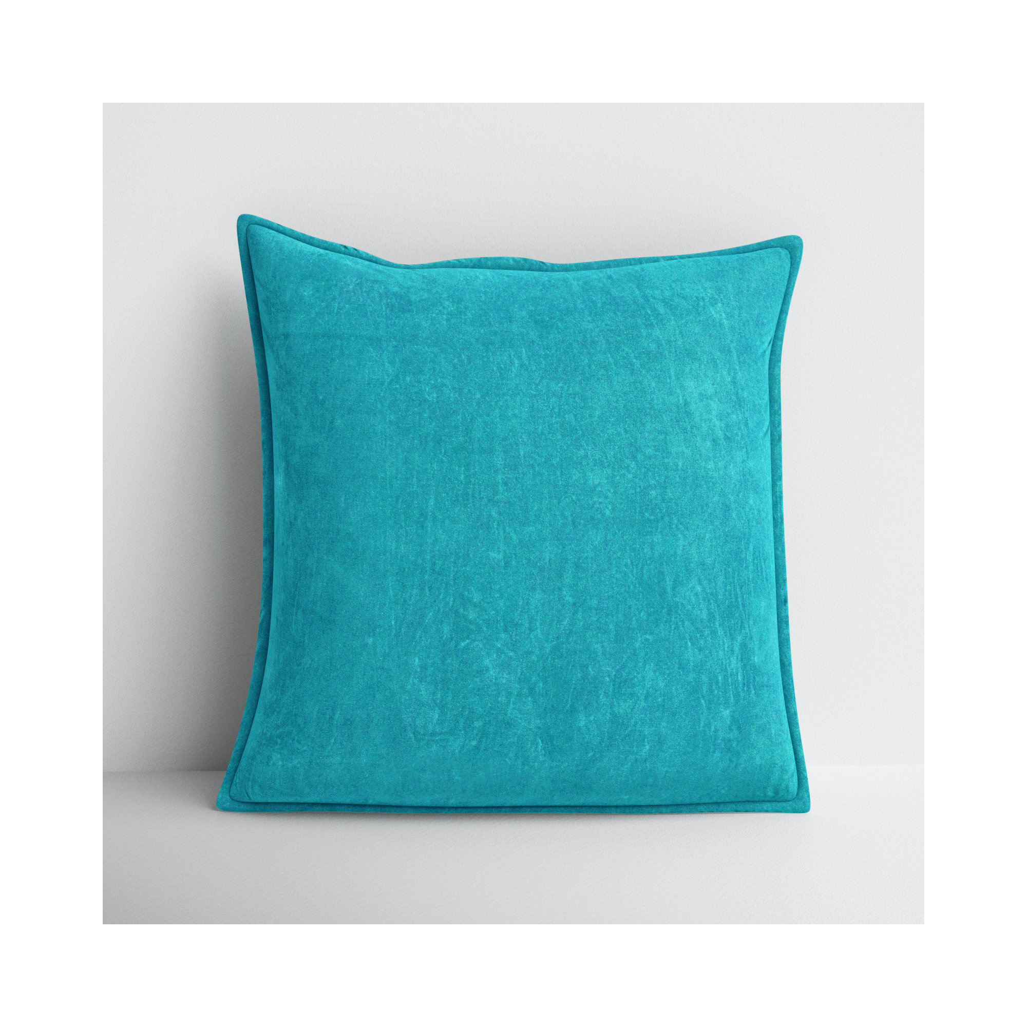 Edgar 100% Cotton Throw Pillow, 22"H x 22"W, Polyester/Polyfill, Aqua