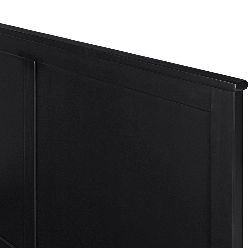 Winston Platform Bed with Paneled Headboard and Footboard, King, Black