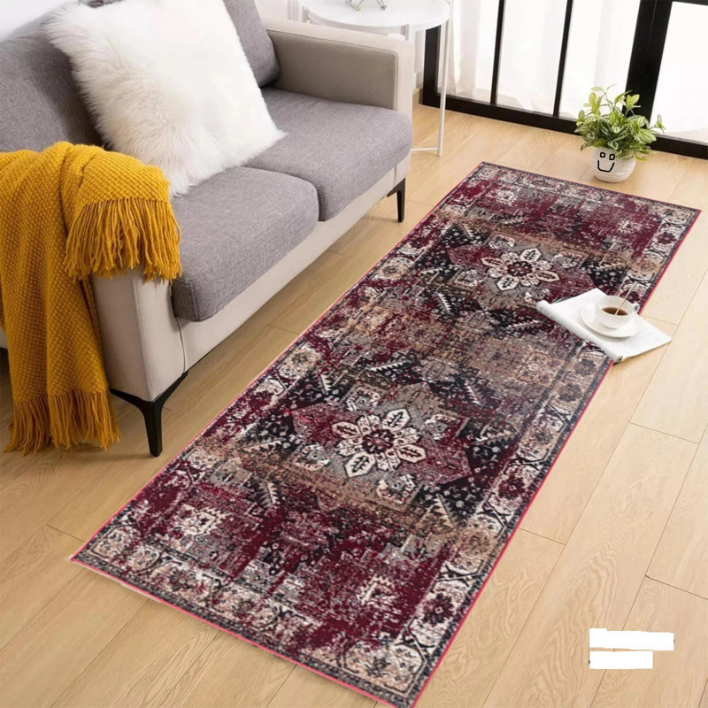 Runner Area Rug, Red, Runner 60 x 220 cm