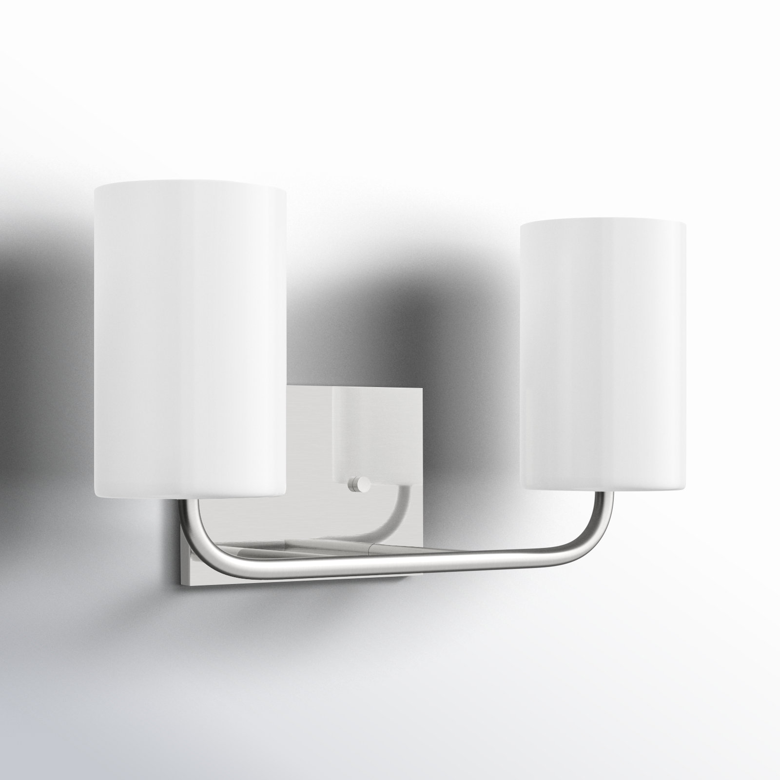 2 Light Dimmable Vanity Light, Brushed Steel, Yes