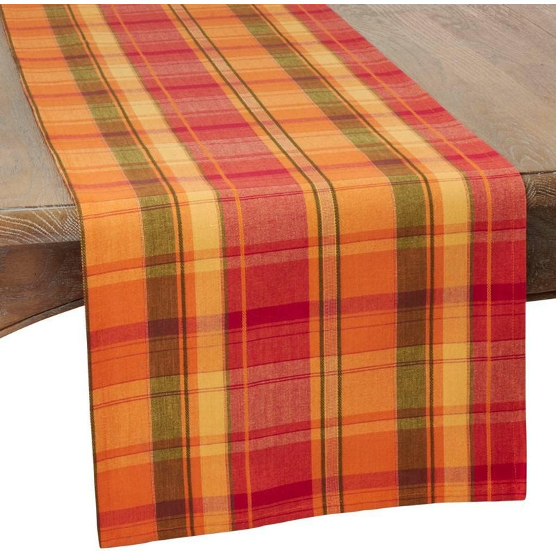 Lovering Plaid 100% Cotton Tablecloth, 54" x 16"
