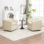 Fauteuil demi-tonneau pivotant rembourré Morre-867137653