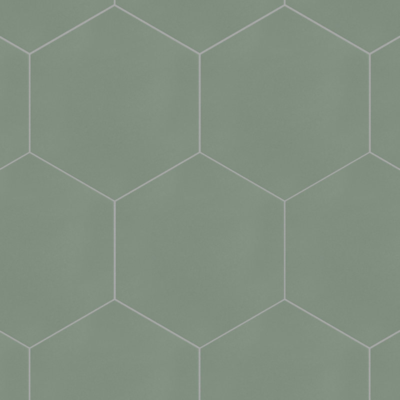 Carreau de porcelaine 9 po x 10 po Textile Hex, Vert
