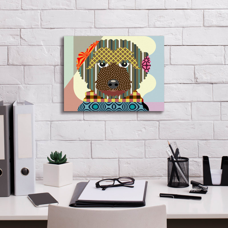 "Goldendoodle" par Lanre Adefioyue, H 12 po x l 16 po x P 0,75 po