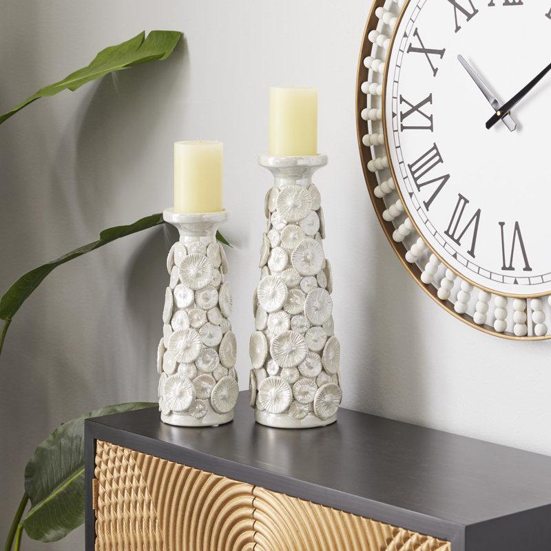14.95'' H Concrete / Cement Tabletop Candlestick