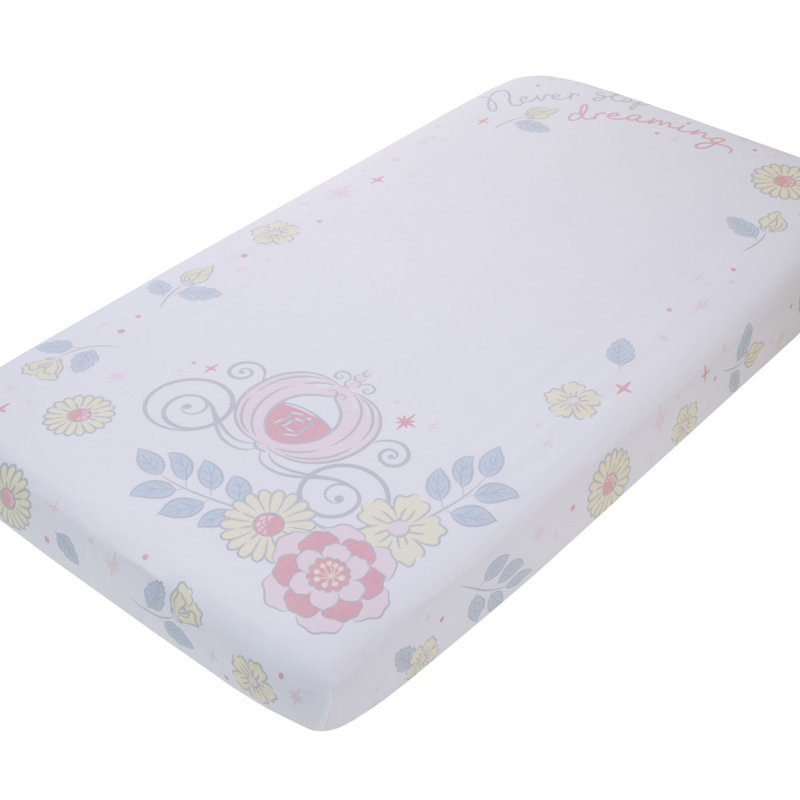 Disney Sweet Princess Light 100% Cotton Photo Op Fitted Crib Sheet