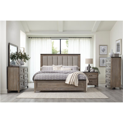 Meghan Twotone Gray Panel Bedroom Set  King 3 Piece: Bed, Dresser, Mirror -  Loon PeakÂ®, D02D3FE952C946C0814BD252CEDAF58F