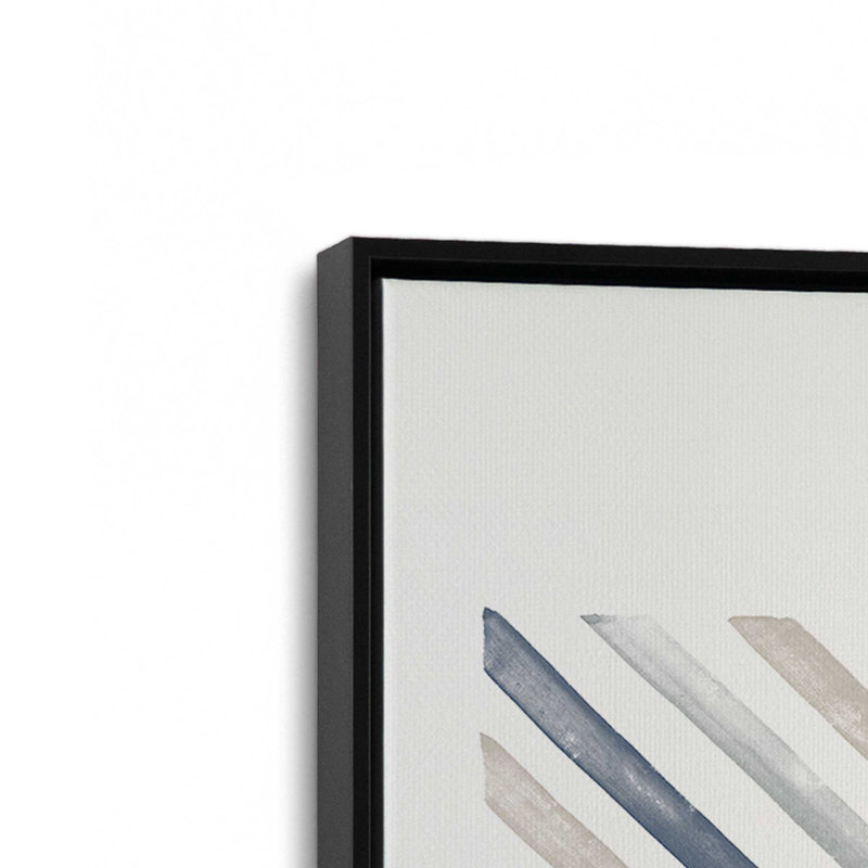 Linear Visions Set of 4, Satin Black Floater Framed, 49" H x 132" W