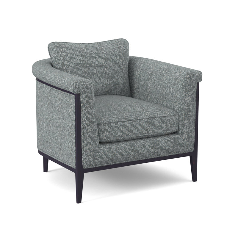 Fauteuil demi-tonneau Chalice, Cyan maya, Ébène vintage