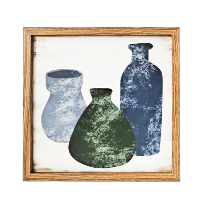 Décoration murale en bois bleu 12 po