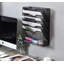 Black Mesh 5-Tier Wall File Organizer: Hanging Folder Sorter with Classify Label, Vertical Wall-Mounted Mail/Paper Storage for Office/Home
