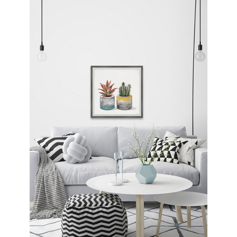 «Paire de plantes grasses», reproduction encadrée, H 24 po x l 24 po x P 1,5 po