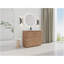 Meuble-lavabo autoportant de 40 po avec lavabo en céramique blanche et porte à fermeture en douceur 2 po-497797414