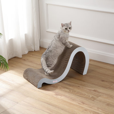 Kona 27" Modern Cardboard Double-Sided Wave Cat Scratcher with Catnip
