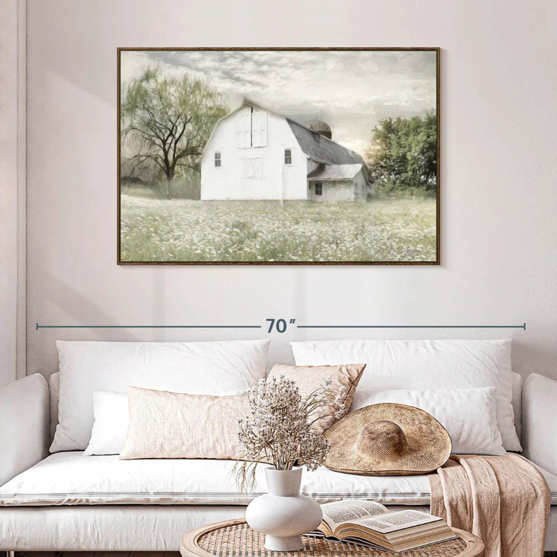 Brownsville Sunrise, 46 po x 31 po, Cadre flottant en noyer