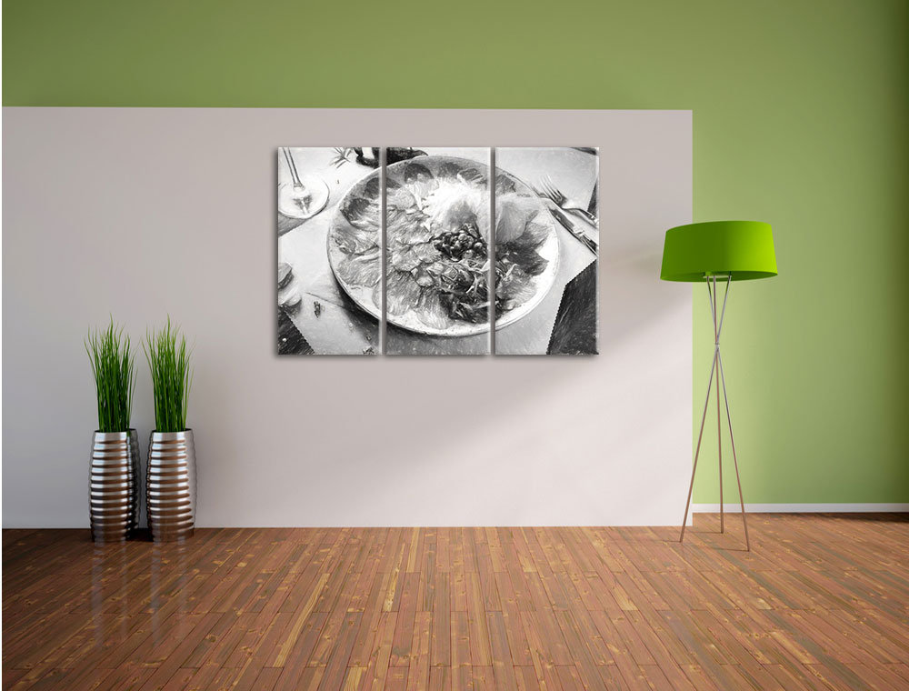 3-tlg. Leinwandbild-Set „Appetitliches Carpaccio“, Kunstdruck