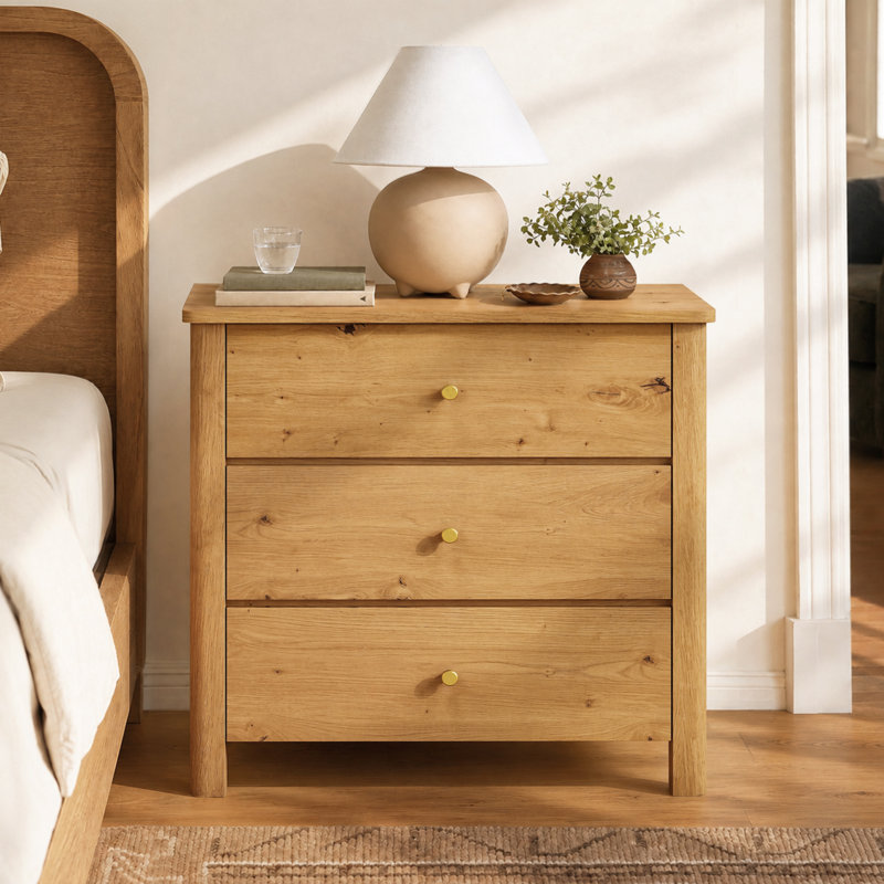 Ensemble de chambre à coucher 3 pièces (1 commode + 2 tables de chevet)