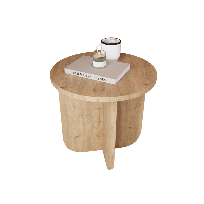 40cm Round Side Table, Compact Modern Wooden End Table, Minimalist Small Side Table for Living Room, Bedroom, Sofa & Corner Use, Easy Assembly, Space-Saving Accent Table