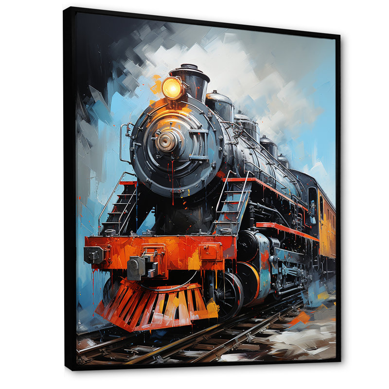 Train Fluid Motion " Train Fluid Motion ", Black Floater Framed, 40" H x 30" W x 1.5" D