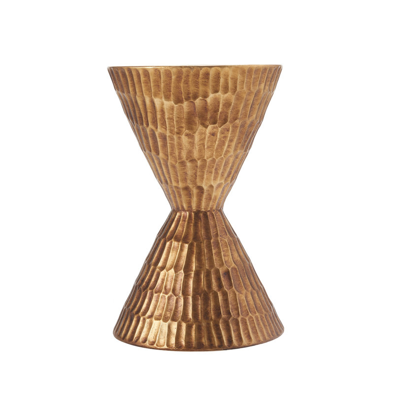 Sienna Outdoor/Indoor Modern Sculptural Handmade MgO Side Table with Hammered Texture