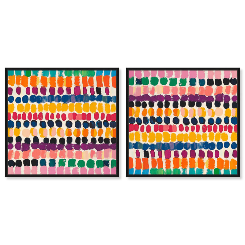 «Hue Sequence Set», art contemporain par Art Remedy, H 13 po x l 13 po, Cadre noir