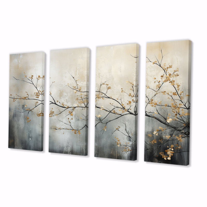 Arbre, impression éthéréale sur toile 4 pièces