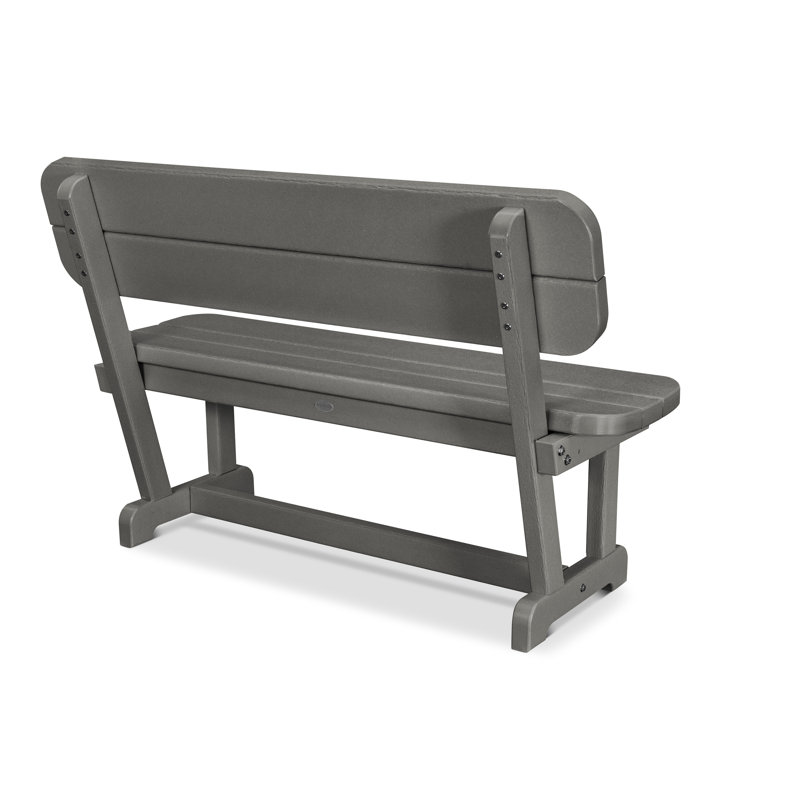 Banc de parc POLYWOOD, Noir, Avec, 48 po