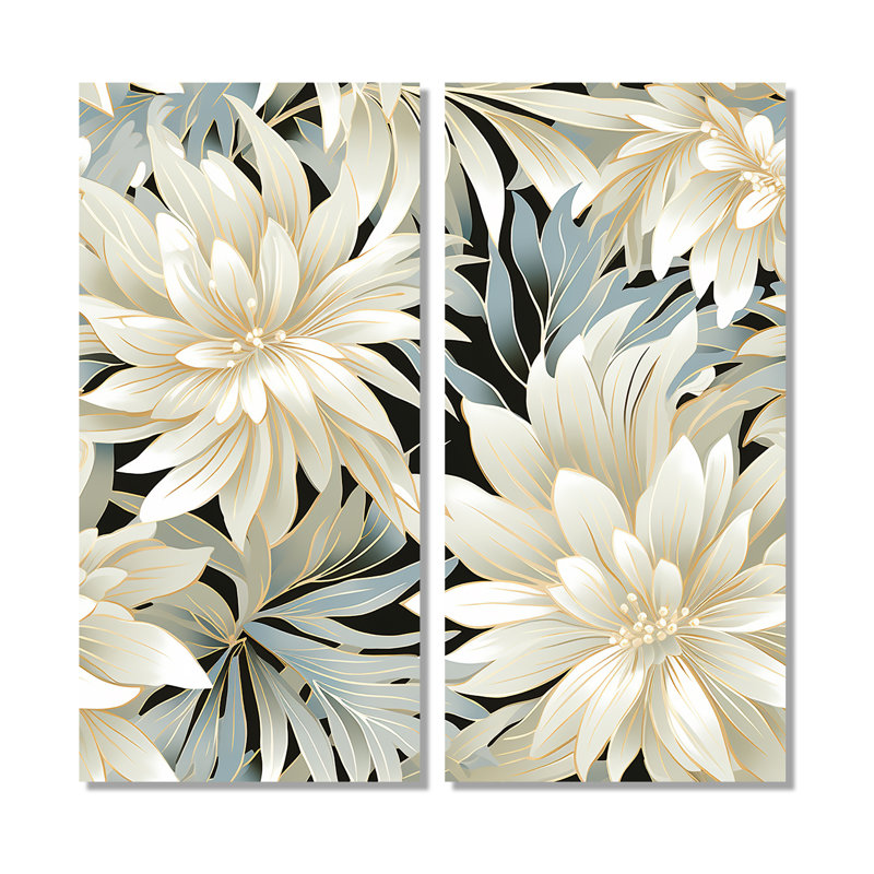 Lyana - Art floral 2 pièces, H 40 po x l 40 po, Toile tendue, Ne s’applique pas