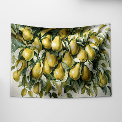 Tapisserie murale fruit poire asiatique