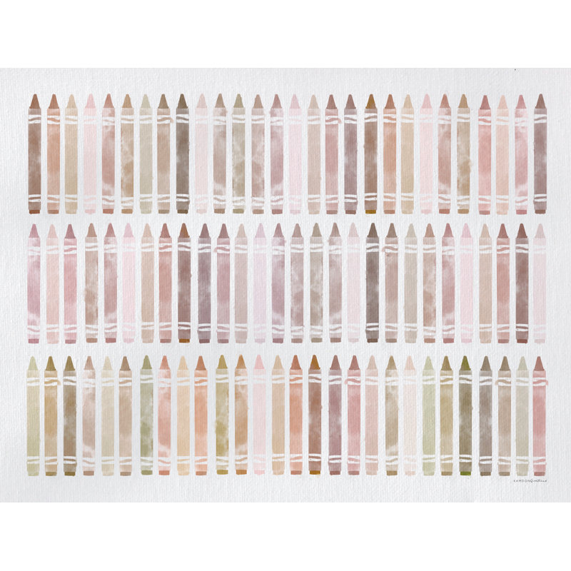 Crayons du monde sur toile par Kamdon Kreations, H 8 po x l 12 po