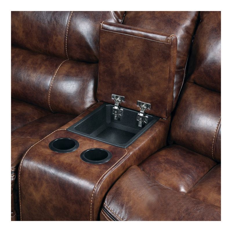 Canapé modulaire Brax en cuir synthétique à deux mouvements avec port USB Brax