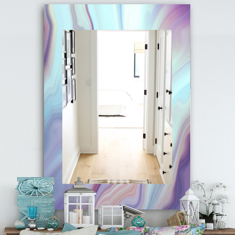 Miroir de salle de bain/meuble-lavabo en marbre geode 5 modern, H 39,4 po x l 29,5 po