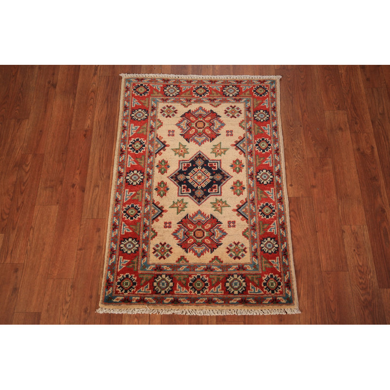 Tapis géométrique en laine Kazak