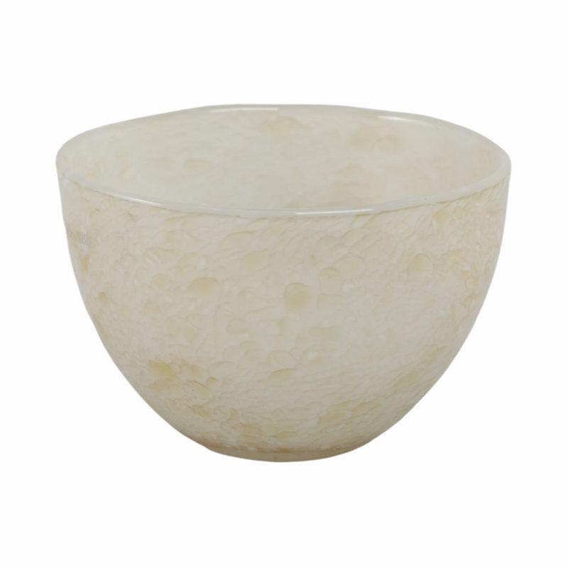 Handmade Glass Decorative Bowl, Ivory