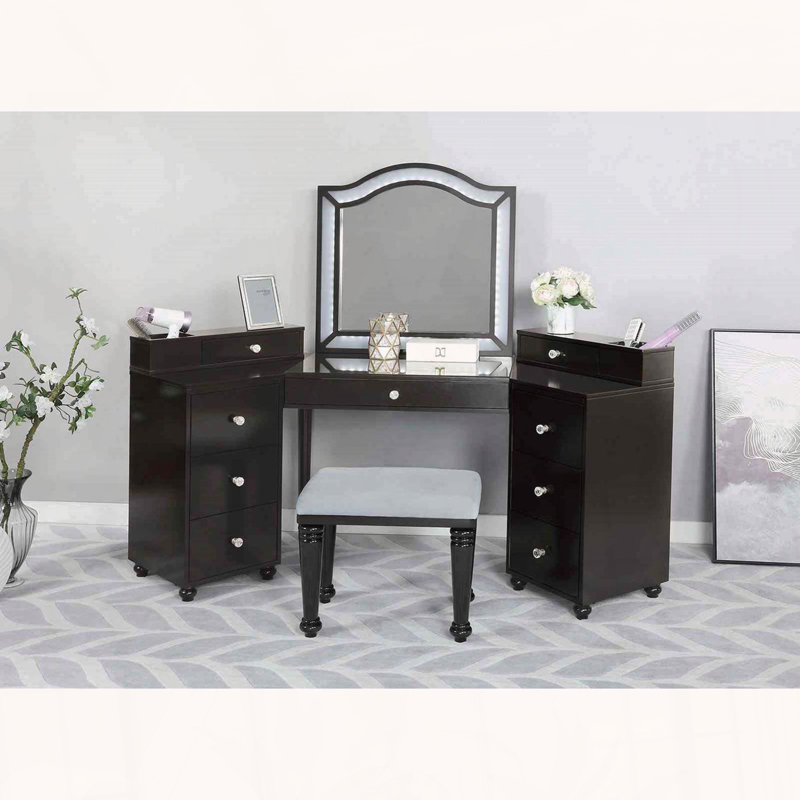 Ensemble de meuble-lavabo 1 pièce avec tabourets Glam Style