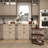 Lakinya Wood Rolling Oval 3 Shelf Brown Bar Cart with Black Metal Frame