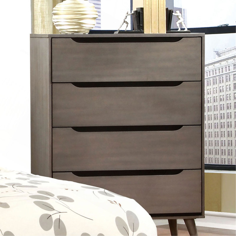 Commode et commode 1 pièce modernes de style Mid-Century, Gris