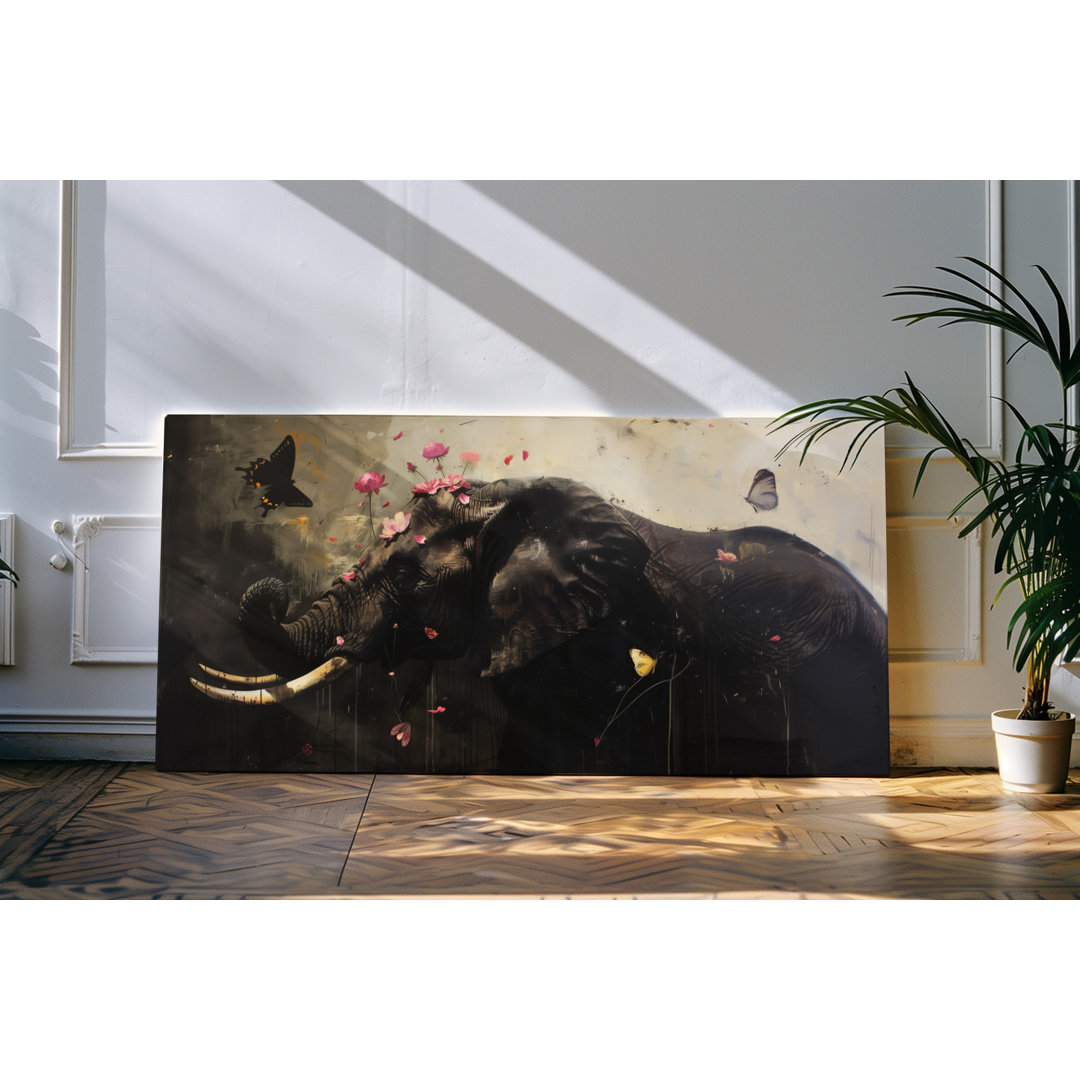 Wandbild 120x60 cm Elefant