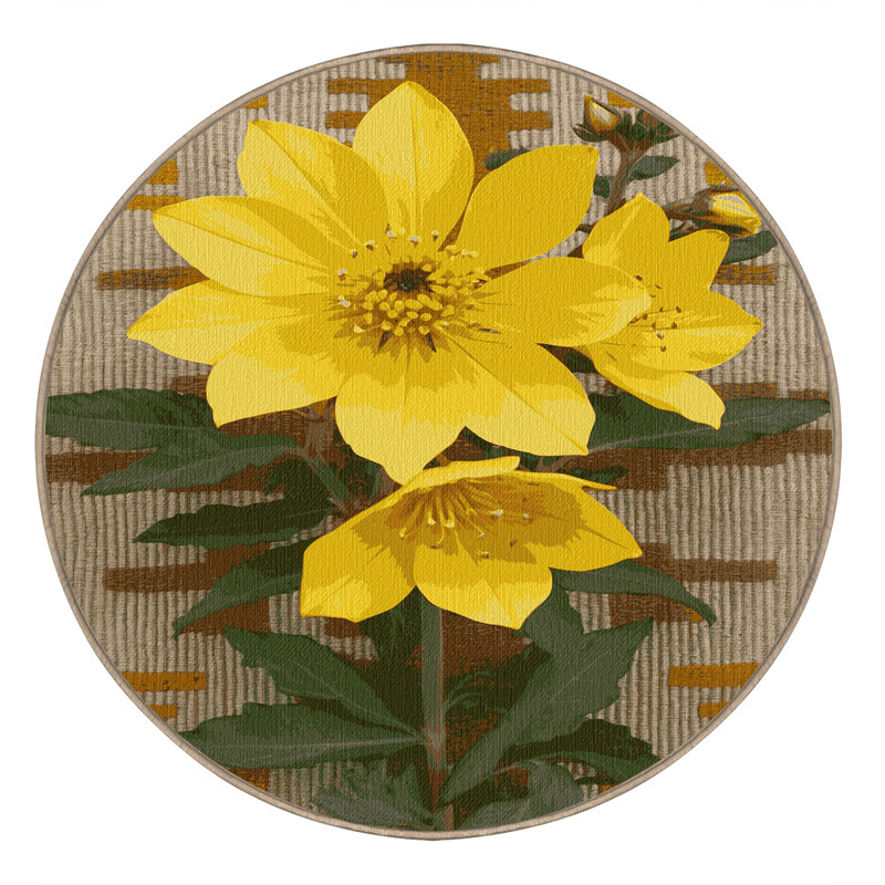  Tapis lavable Golden Columbine Southwestern, Rond 7 pi