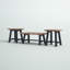 Ensemble de 3 tables basses en bois massif de style industriel 42 po avec 2 tables d'appoint Adam