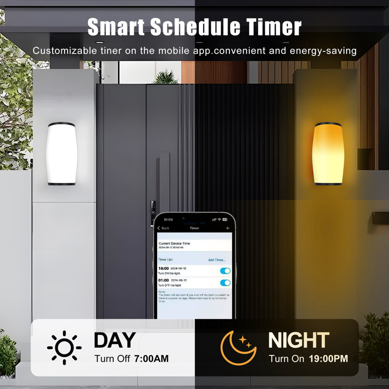 Outdoor Wall Light, Rgbicww Porch Lights Outdoor With 50+ Scene Modes, Ip65 Waterproof For Outdoor Decor, Diy, Wall Sconce Works With Alexa, Google Assistant