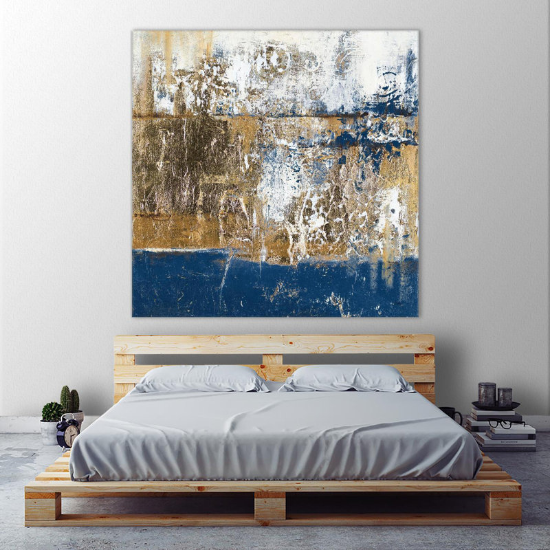 «Blue Contemporaneo», reproduction d'art sur toile géante 54 po x 54 po, H 72 po x l 72 po x P 1,5 po