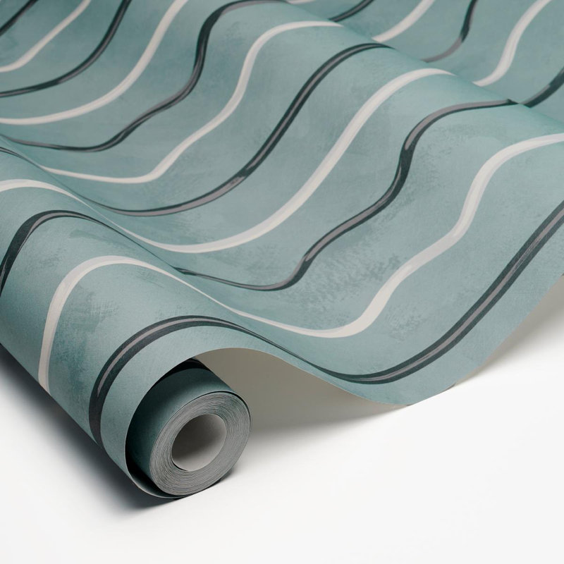 Schumacher x Backdrop Affogato Wallpaper, Blue Gray