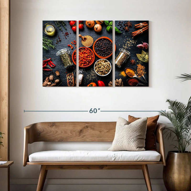 Yarlin Rustic Kitchen Ingredients, 28" H x 45" W