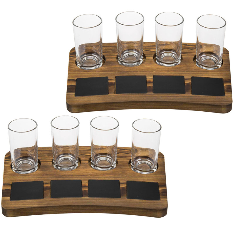 177ml Glass Beer Flight Set, 8, Brown