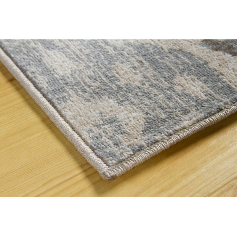 Tapis ikat gris Noren, Rectangle 8 pi x 10 pi