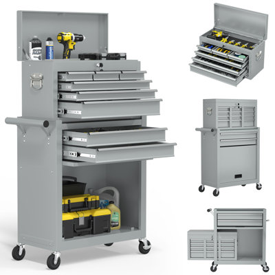 Badminton 2023 Latest Upgrade 8-Drawer Rolling Toolbox for Mobile Storage with Sliding Drawers