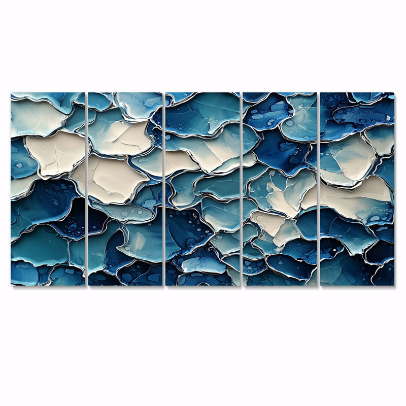 Nyota - décoration murale Collages abstraits - art mural moderne, H 32 po x l 80 po, 5