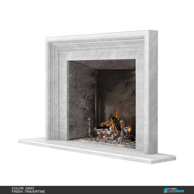 Oslo Fireplace Surround, Travertine Gray